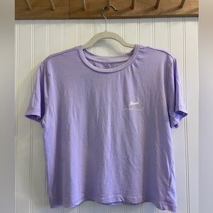 Cuffy’s Cape Cod Lilac Purple Cropped Short Sleeve Soft Cotton Beach Tee Shirt M
